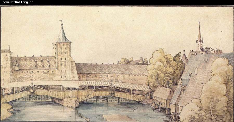 Albrecht Durer The covered Footbridge at the haller Gate in Nuremberg